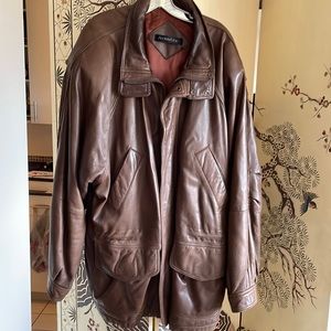 Andrew Marc Vintage XL Brown Leather Coat